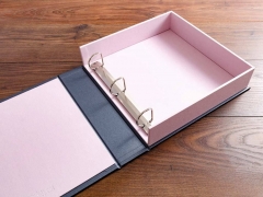 Custom Full Color Printing Cardboard Ring Binder Handmade Paper File Folder