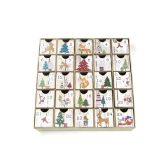 Luxury Cardboard Advent Calendar Christmas Drawer House Shape Packaging Gift Box