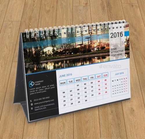 Factory Produced Mini Table Calendar Stand With Logo