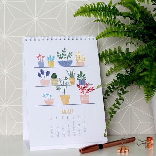 Custom Design Folding Standing Desk Calendar With Customer's Logo Printing