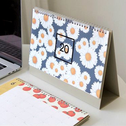 Unique Custom Size Design Paper Spiral Binding Desk Stand Calendar