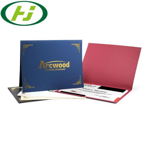 Different Colors PU Leather Certificate Cover Folder A4 Diploma Holder