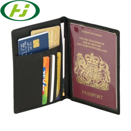 Custom PU Leather Passport Cover Passport Holder Travel Set with Foil Stamping Logo