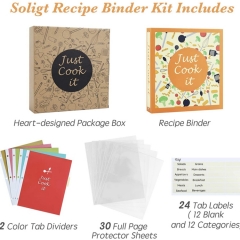 Metal Ring Binder Folder Colorful Design Paper File Folder Custom A4 Cardboard Recipe Binder Folder